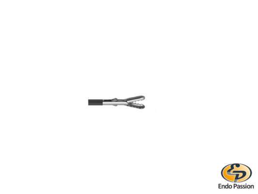 Alligator grasping forceps with spoon, double action